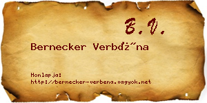 Bernecker Verbéna névjegykártya